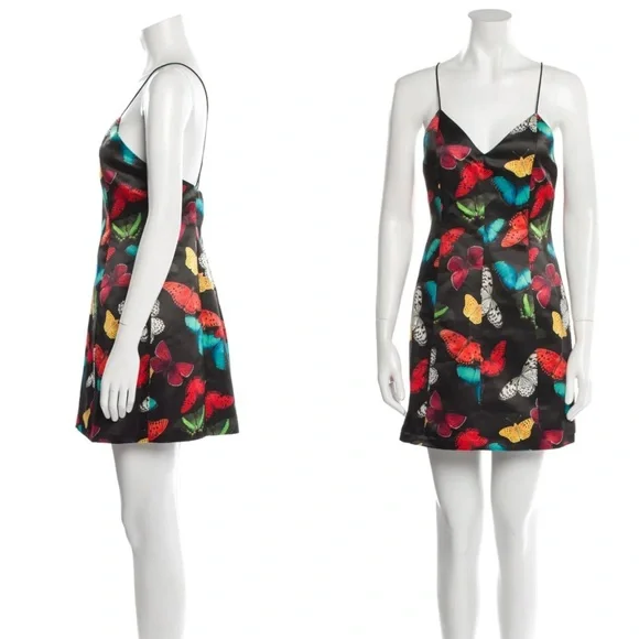 Alice + Olivia Black Butterfly Print Mini Dress - Picture 5 of 10